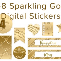**BONUS - Sparkling Gold Digital Planner Stickers