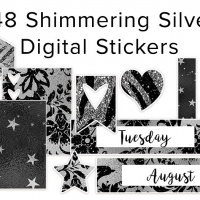 **BONUS - Shimmering Silver Digital Planner Stickers