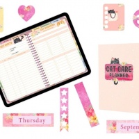 Peek-a-Boo Cat Care Digital and Print Planner Bundle