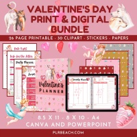 Valentine's Day Print and Digital Planner Bundle