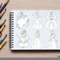 Gemstone Princess Coloring Pack