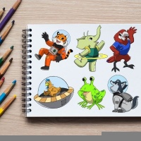 Interstellar Space Animals Coloring Pack Silver