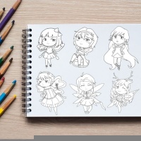 Elemental Mini Fairies Coloring Pack