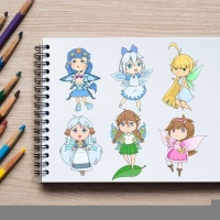 Elemental Mini Fairies Coloring Pack Silver
