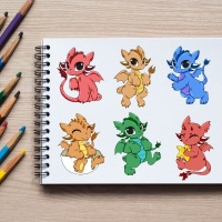 Mini Dragons Coloring Pack Silver