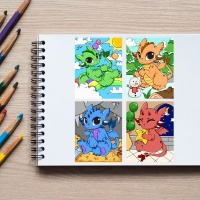 Mini Dragons Coloring Pack Gold