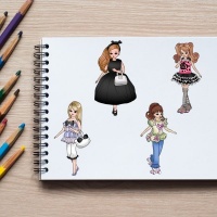 Fashion Doll Coloring Pack Silver