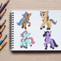 Silver Magical Unicorns Coloring Pack