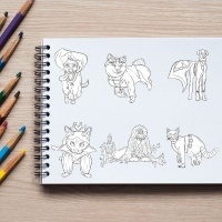 Superheroes and Villains Cats and Dogs Coloring Pack