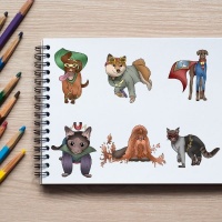 Superheroes and Villains Cats and Dogs Coloring Pack Silver