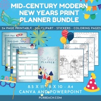 Mid-Century Modern New Years Print Planner Bundle