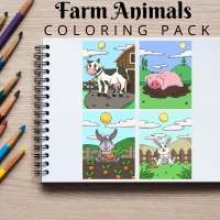 Farm Animals Coloring Pack Gold