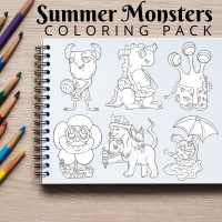 Summer Monsters Coloring Pack