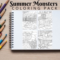 Summer Monsters Coloring Pack Bronze