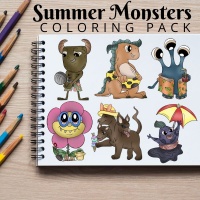 Summer Monsters Coloring Pack Silver