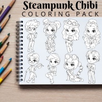 Steampunk Mini Coloring Pack