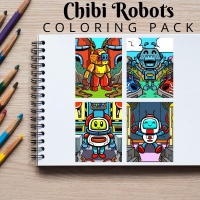 Mini Robots Coloring Pack Gold