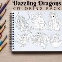 Dazzling Dragons Coloring Pack