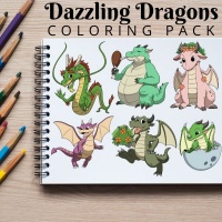 Dazzling Dragons Coloring Pack Silver