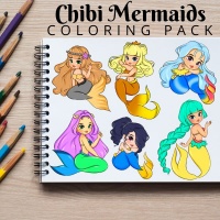 Mini Mermaids Coloring Pack Silver