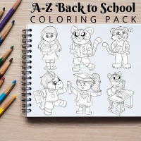 A-Z Back to School Animals Coloring Pack