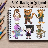 A-Z Back to School Animals Coloring Pack Silver