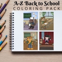 A-Z Back to School Animals Coloring Pack Gold