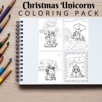 Christmas Unicorns Coloring Pack Bronze