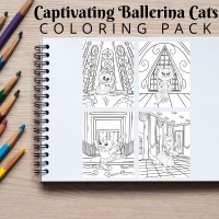 Captivating Ballerina Cats Coloring Pack Bronze