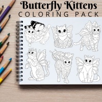 Butterfly Kittens Coloring Pack