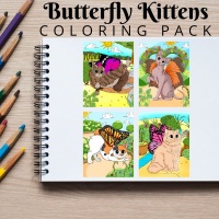 Butterfly Kittens Full Coloring Pack