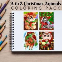 A to Z Christmas Animals and Kids Full Coloring Pack