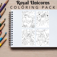 Royal Unicorns Coloring Pack Bronze