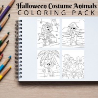 Halloween Costume Animals Coloring Pack Bronze