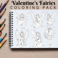 Valentine’s Fairies Coloring Pack