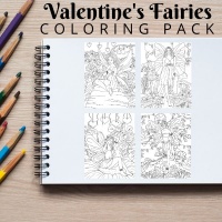 Valentine’s Fairies Coloring Pack Bronze