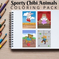 Sporty Mini Animals Coloring Pack Gold