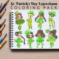 St. Patrick’s Day Leprechaun Minis Coloring Pack Silver