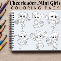 Cheerleader Mini Girls Coloring Pack