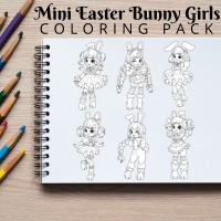 Mini Easter Bunny Girls Coloring Pack