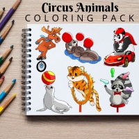 Circus Animals Coloring Pack Silver