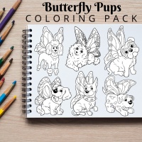 Butterfly Pups Coloring Pack