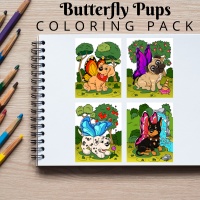 Butterfly Pups Coloring Pack Gold