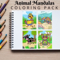 Animal Mandalas Coloring Pack Gold