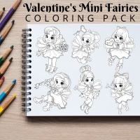 Valentine’s Mini Fairies Coloring Pack