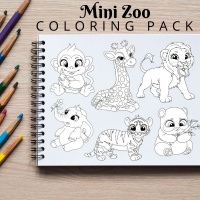 Mini Zoo Coloring Pack