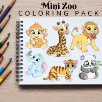 Mini Zoo Coloring Pack Silver