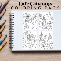 Cute Caticorns Coloring Pack Bronze