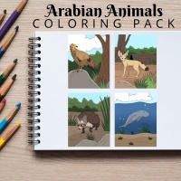 Arabian Animals Coloring Pack Gold