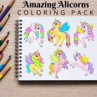 Amazing Alicorns Coloring Pack Silver
